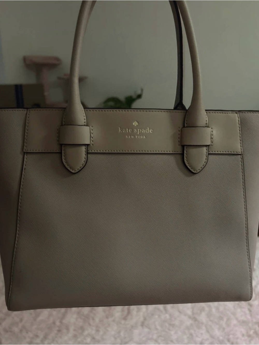 kate spade Dark Gray Saffiano Leather Tote